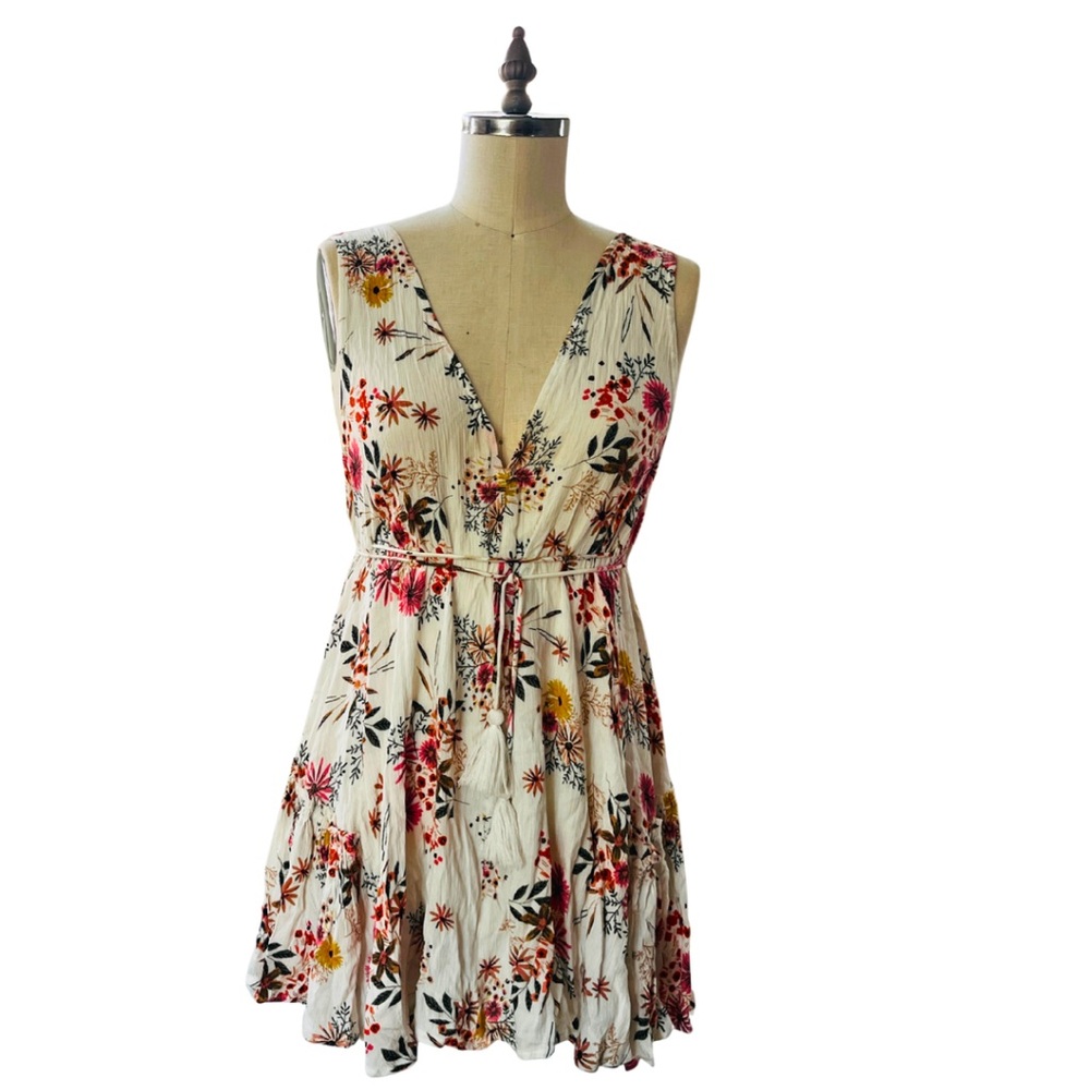Cotton Candy Floral V-Neck Mini Dress